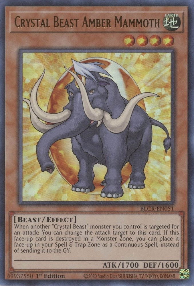 Crystal Beast Amber Mammoth (51) (BLCR) - YuGiOh Single