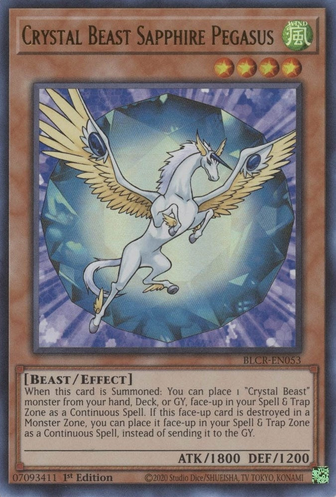 Crystal Beast Sapphire Pegasus (53) (BLCR) - YuGiOh Single