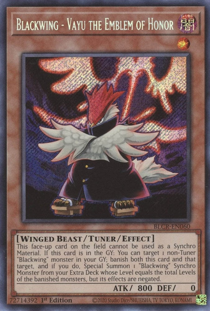 Blackwing - Vayu the Emblem of Honor (60) (BLCR) - YuGiOh Single