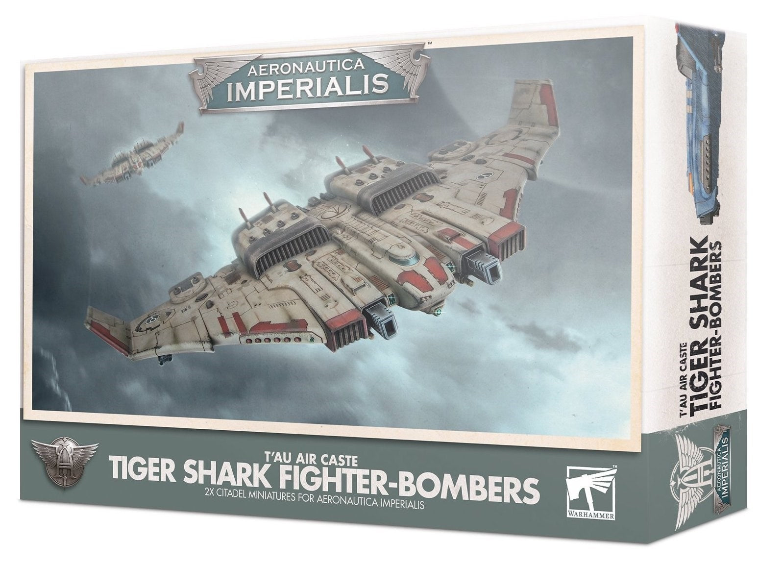 Aeronautica Imperialis - T’au Air Caste Tiger Shark Fighter-Bombers [PLAS] - Warhammer Box Sets Sealed