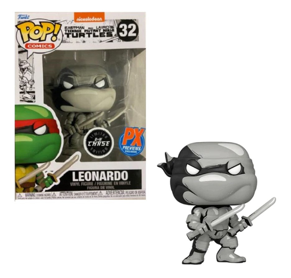 E&L’s TMNT: Leonardo (Black and White) (32) [POP!] - Funko Sealed