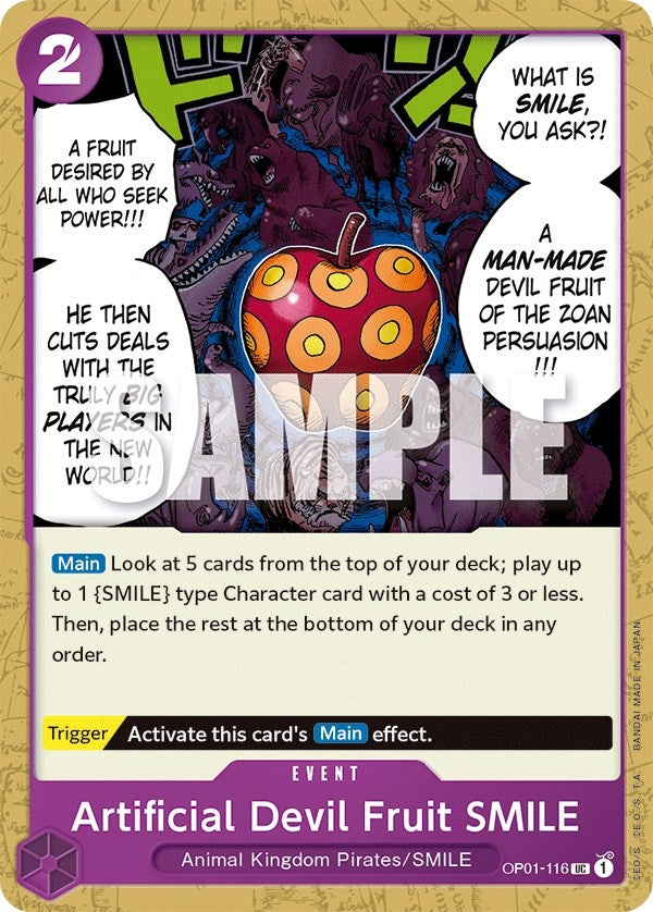 Artificial Devil Fruit SMILE (1116) (OP01) - One Piece Card Game Single