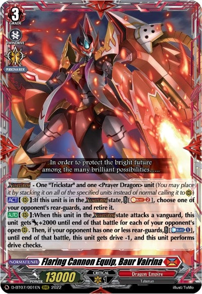 Flaring Cannon Equip Baur Vairina (7001) [D-BT07] - Cardfight Vanguard Single