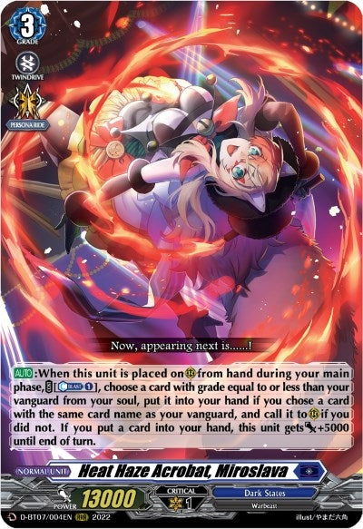 Heat Haze Acrobat Miroslava (7004) [D-BT07] - Cardfight Vanguard Single
