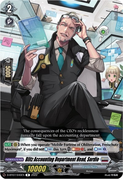 Blitz Accounting Department Head Sordio (7040) [D-BT07] - Cardfight Vanguard Single
