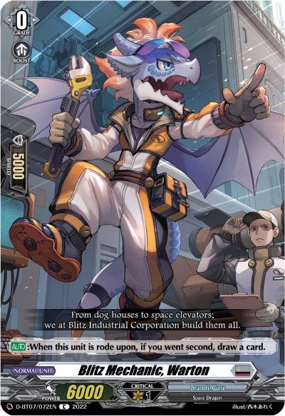 Blitz Mechanic Warton (7072) [D-BT07] - Cardfight Vanguard Single