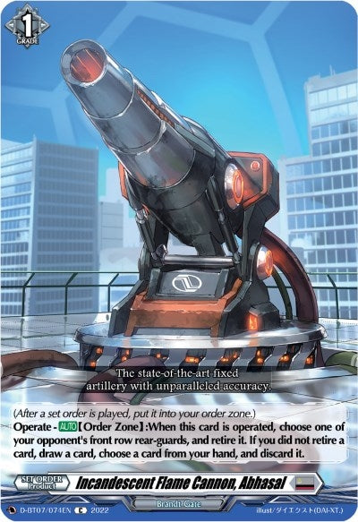 Incandescent Flame Cannon Abhasal (7074) [D-BT07] - Cardfight Vanguard Single