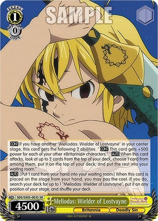 Meliodas: Wielder of Lostvayne (SR) (5003) [SDS] - Weiss Schwarz Single