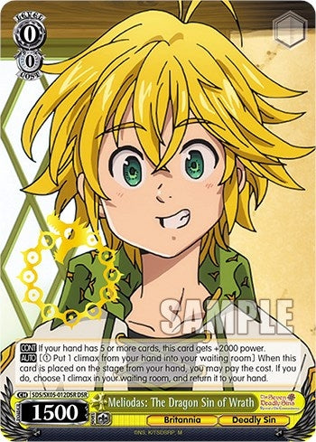 Meliodas: The Dragon Sin of Wrath (DSR) (5012) [SDS] - Weiss Schwarz Single