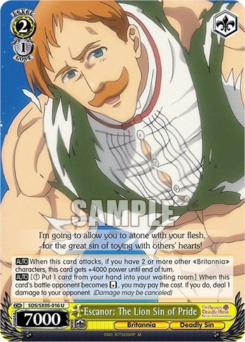 Escanor: The Lion Sin of Pride (5016) [SDS] - Weiss Schwarz Single