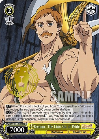 Escanor: The Lion Sin of Pride (DSR) (5016) [SDS] - Weiss Schwarz Single