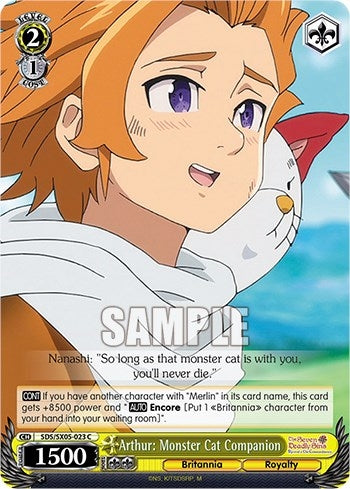 Arthur: Monster Cat Companion (5023) [SDS] - Weiss Schwarz Single
