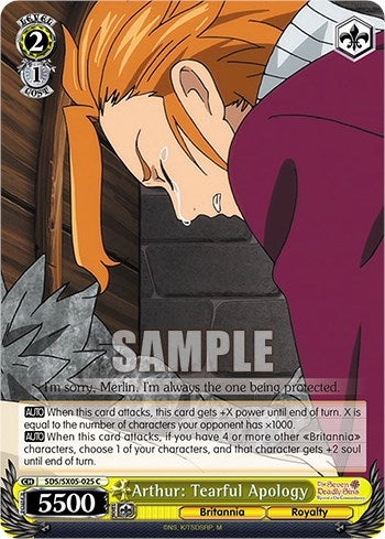 Arthur: Tearful Apology (5025) [SDS] - Weiss Schwarz Single