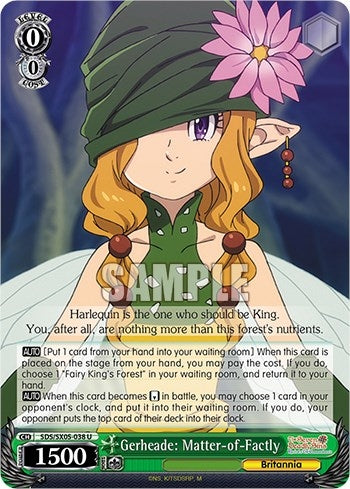Gerheade: Matter-of-Factly (5038) [SDS] - Weiss Schwarz Single