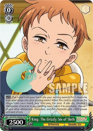 King: The Grizzly Sin of Sloth (DSR) (5040) [SDS] - Weiss Schwarz Single