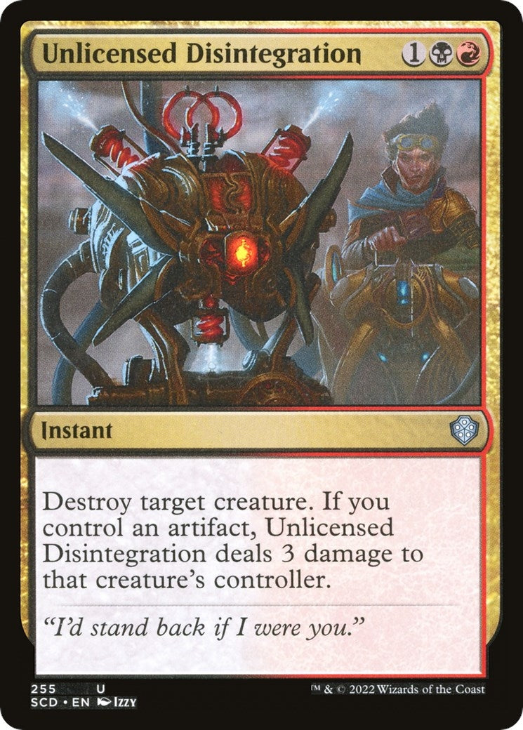 Unlicensed Disintegration (255) [SCD] - MTG Single