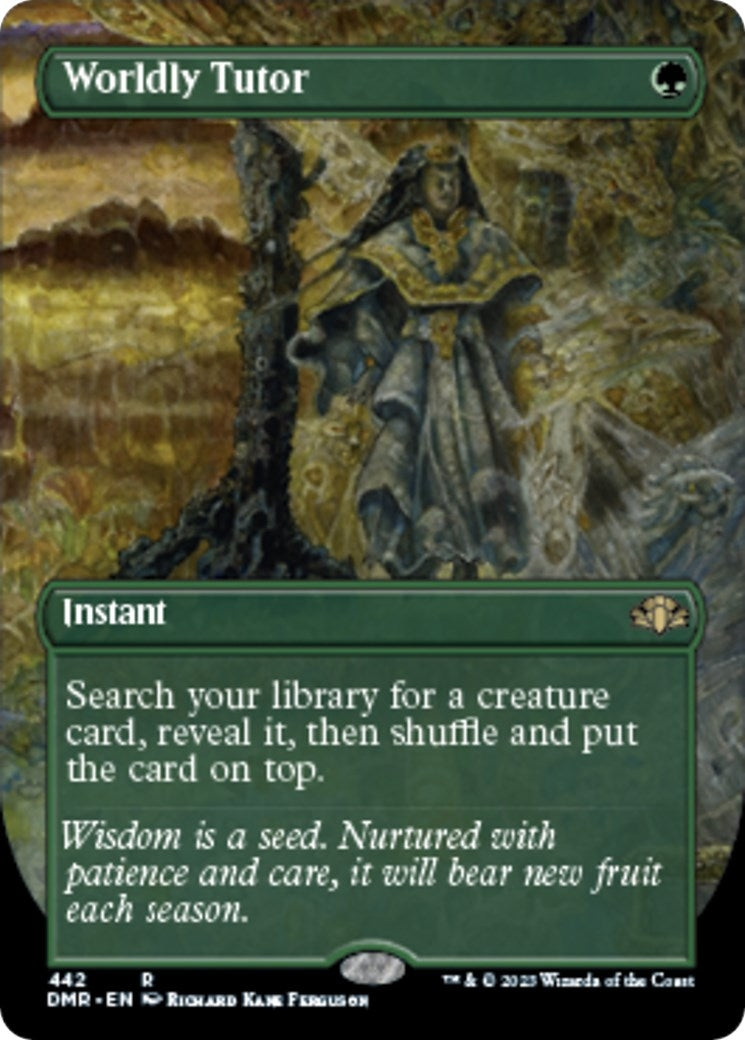 Worldly Tutor (Borderless) (442) [DMR] - MTG Single