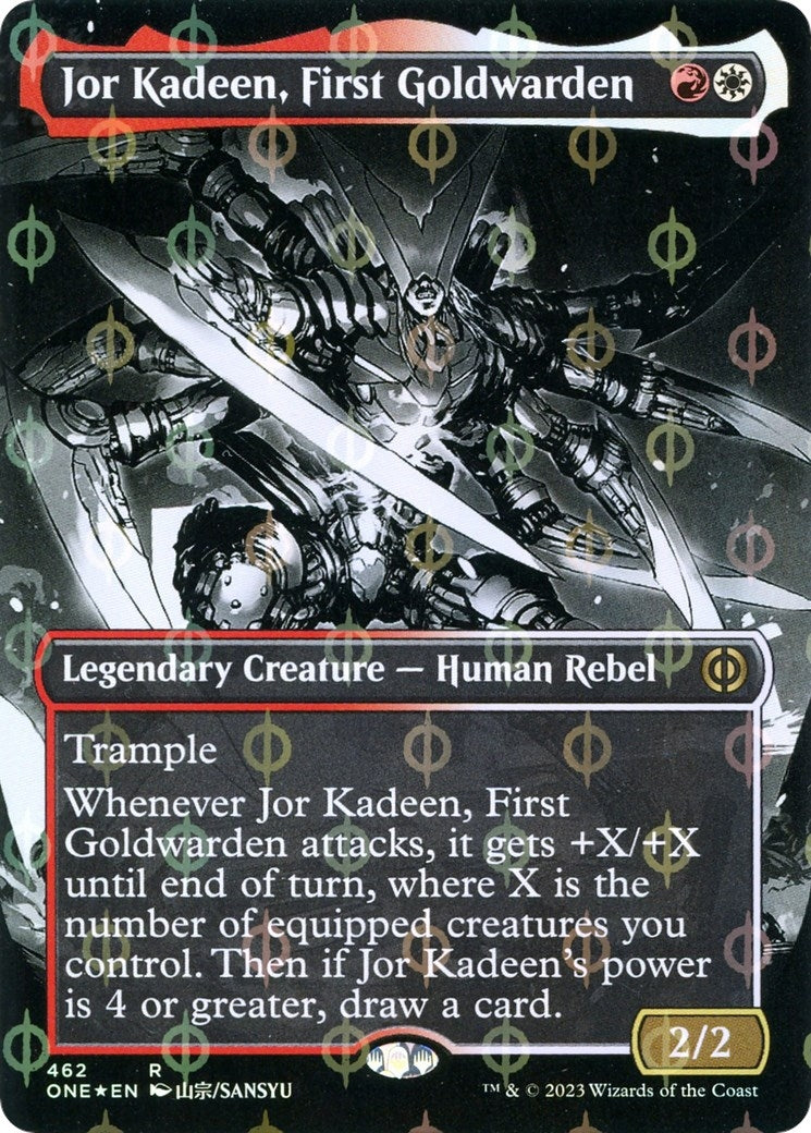 Jor Kadeen First Goldwarden (Borderless) (Step-and-Compleat Foil) (462) [ONE] - MTG Single