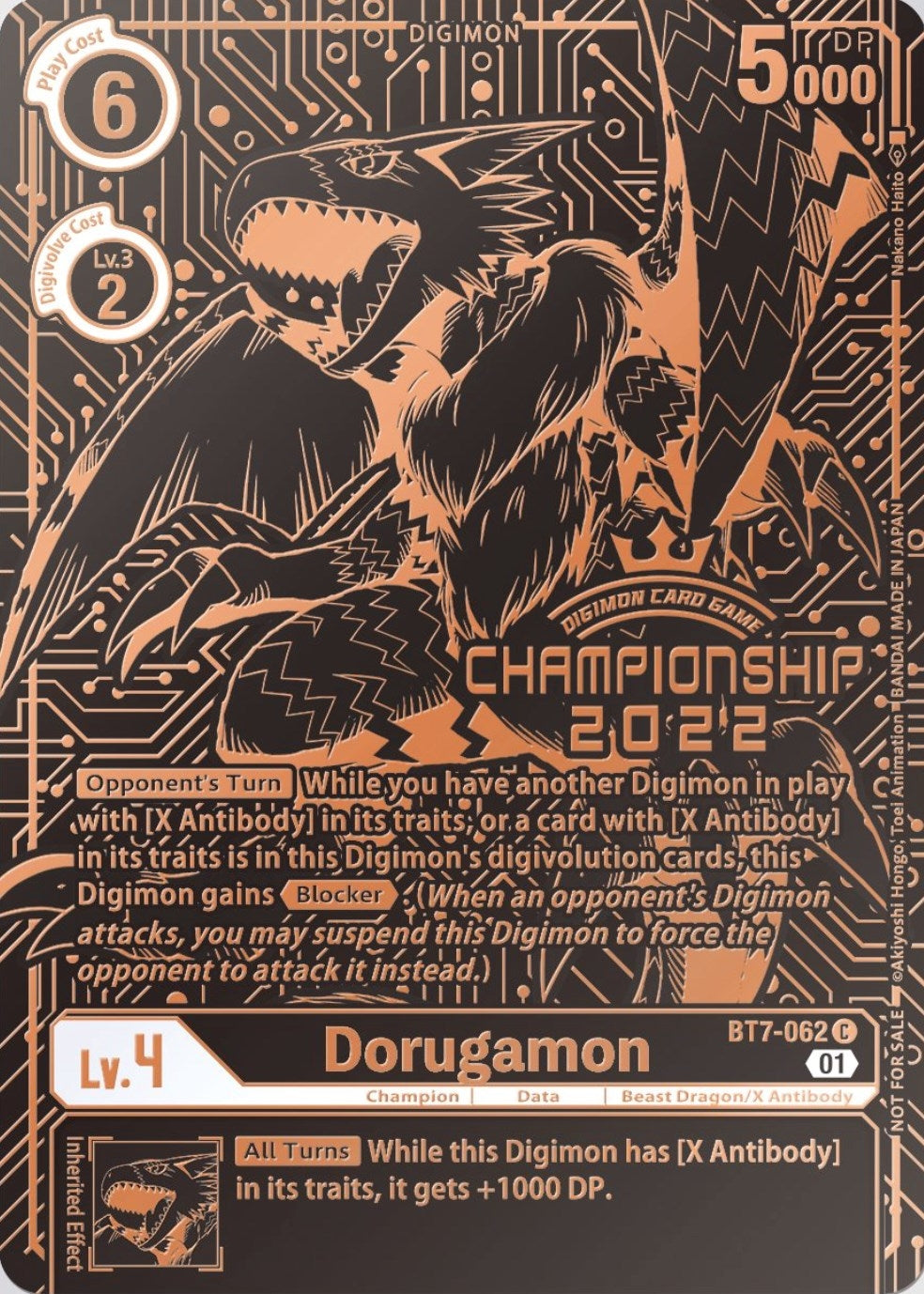 Dorugamon (2022 Championship Finals 3rd Place) (7062) [BT07] - Digimon Card Game Single