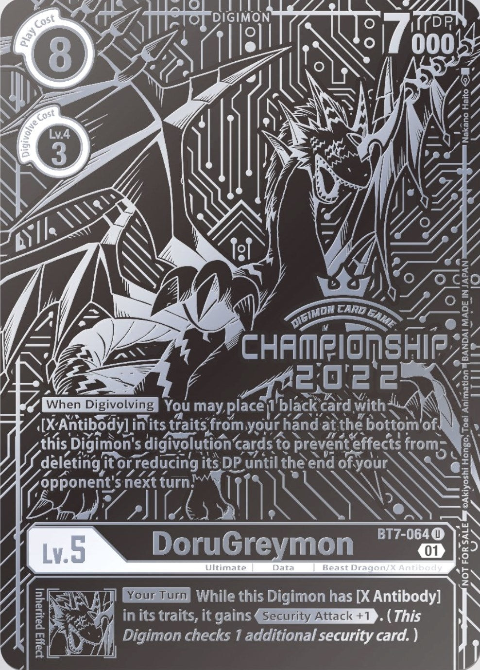 DoruGreymon (2022 Championship Finals 2nd Place) (7064) [BT07] - Digimon Card Game Single