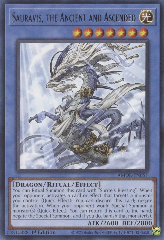 Sauravis the Ancient and Ascended (51) (AMDE) - YuGiOh Single