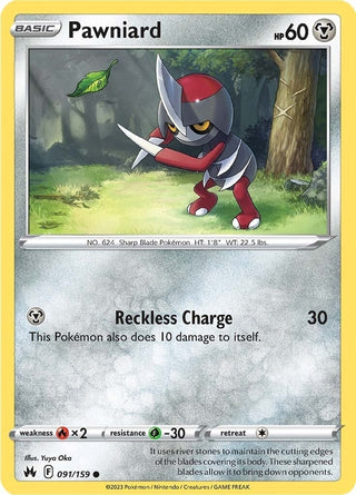 Image for Pawniard (91) (091/159) (Crown Zenith) - Pokemon