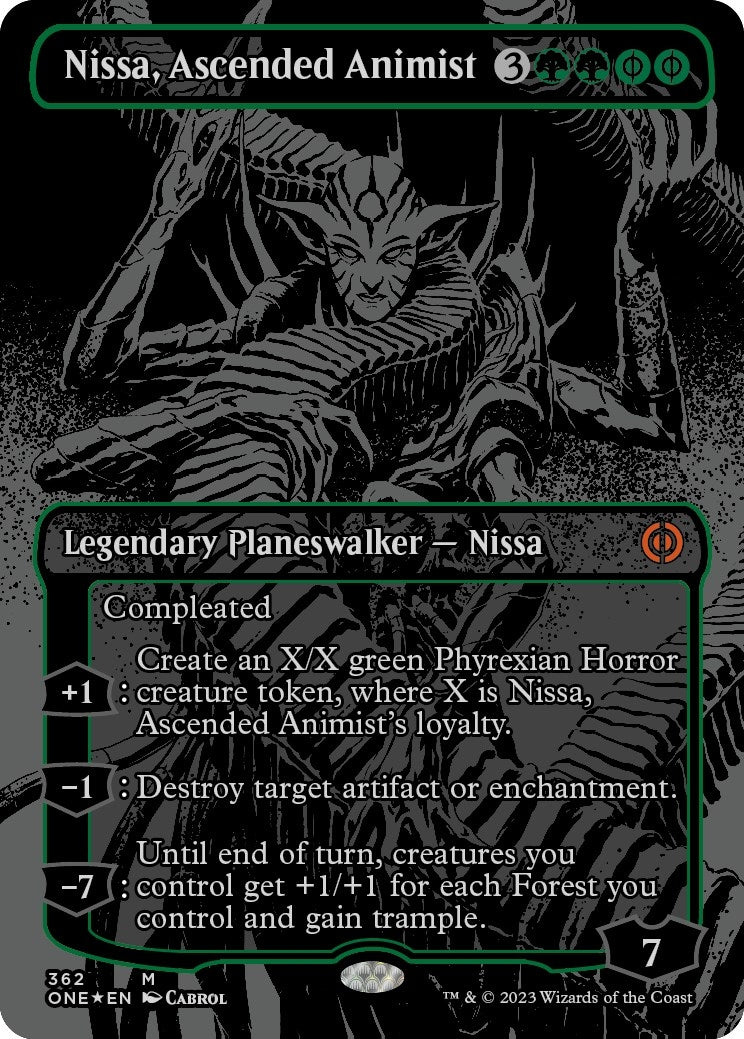 Nissa Ascended Animist (Oil Slick Raised Foil) (362) [ONE] - MTG Single