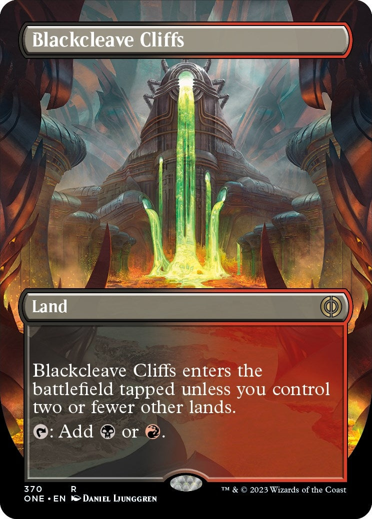 Blackcleave Cliffs (Borderless) (370) [ONE] - MTG Single