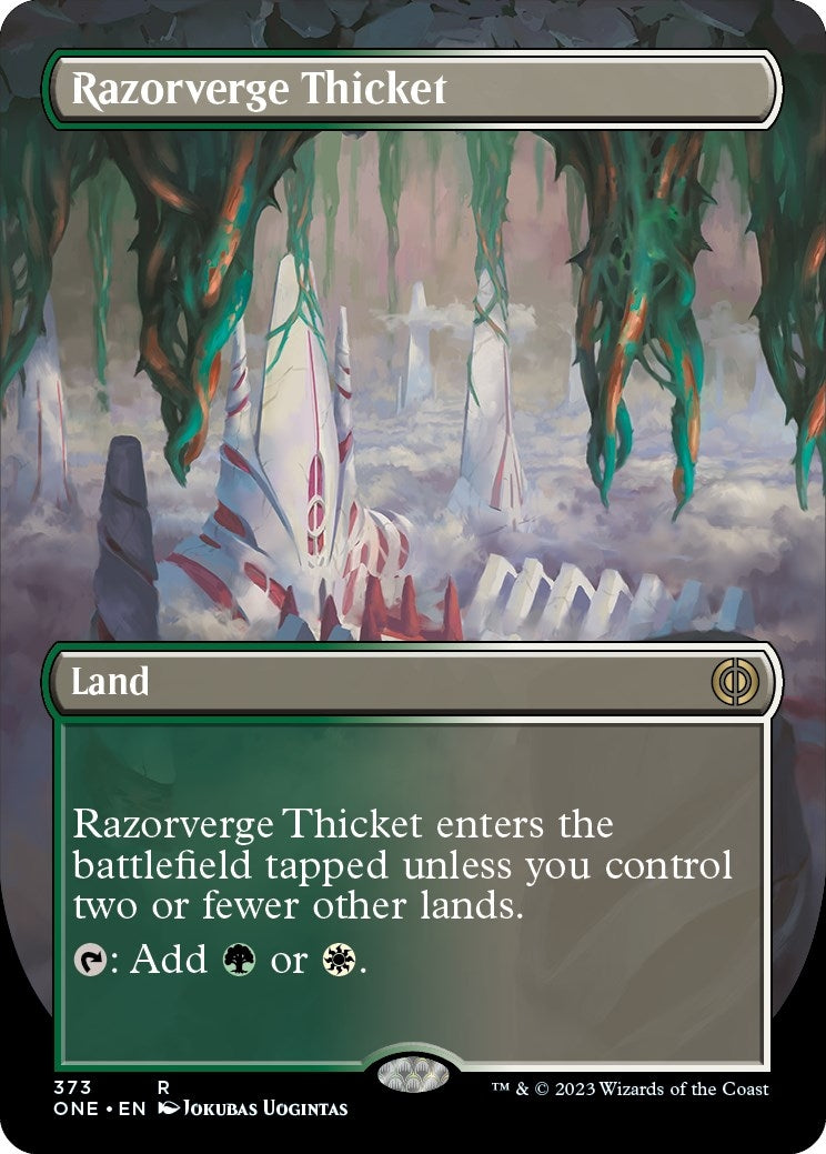 Razorverge Thicket (Borderless) (373) [ONE] - MTG Single