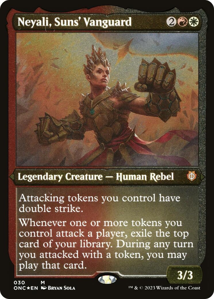 Neyali Suns’ Vanguard (Display Commander) (Foil Etched) - Thick Stock (30) [ONC] - MTG Single