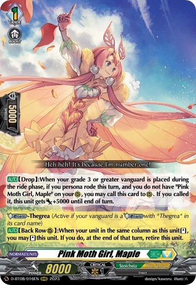 Pink Moth Girl Maple (8016) [D-BT08] - Cardfight Vanguard Single