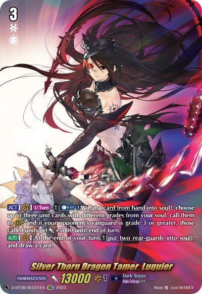 Silver Thorn Dragon Tamer Luquier (SEC) (801) [D-BT08] - Cardfight Vanguard Single