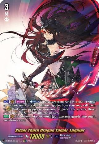 Silver Thorn Dragon Tamer Luquier (SEC) (801) [D-BT08] - Cardfight Vanguard Single