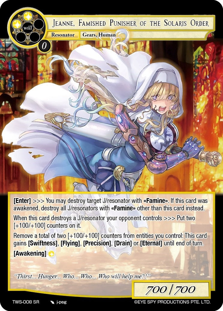 Jeanne Famished Punisher of the Solaris Order (8) [TWS] - Force of Will Single