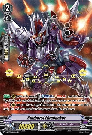 Gunburst Linebacker (Hot Stamped) (202102) [EVENT] - Cardfight Vanguard Single