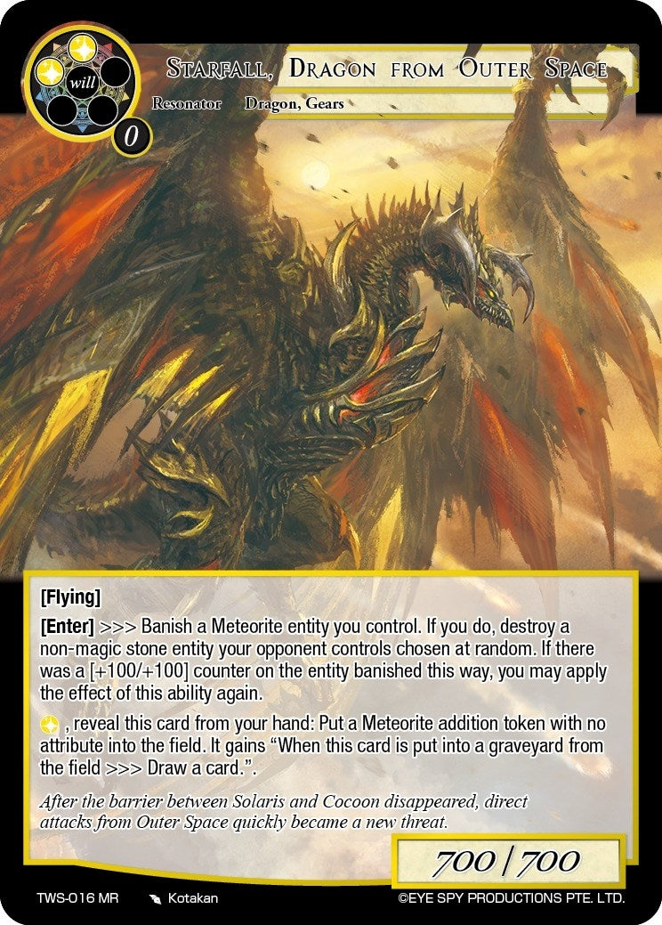 Starfall Dragon from Outer Space (16) [TWS] - Force of Will Single