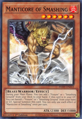 Manticore of Smashing (22) (PHHY) - YuGiOh Single