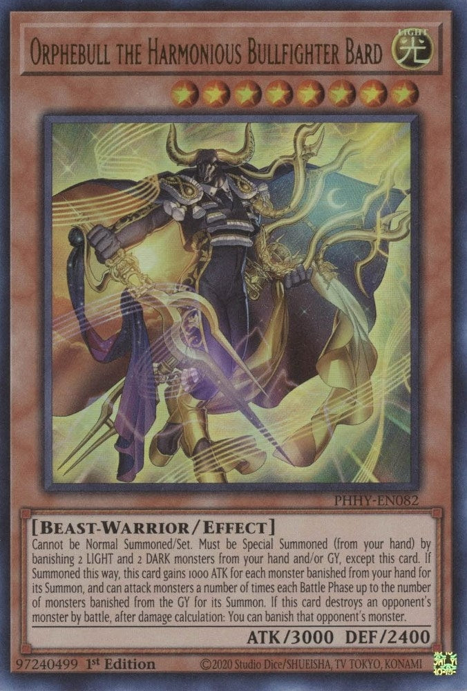 Orphebull the Harmonious Bullfighter Bard (82) (PHHY) - YuGiOh Single