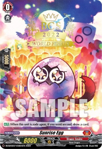 Sunrise Egg (Worlds Finals 2022) (202204) [EVENT] - Cardfight Vanguard Single
