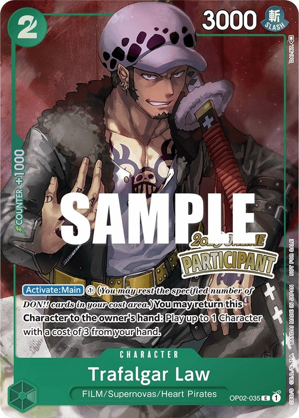 Trafalgar Law (Online Regional 2023) [Participant] (2035) (OP-PR) - One Piece Card Game Single