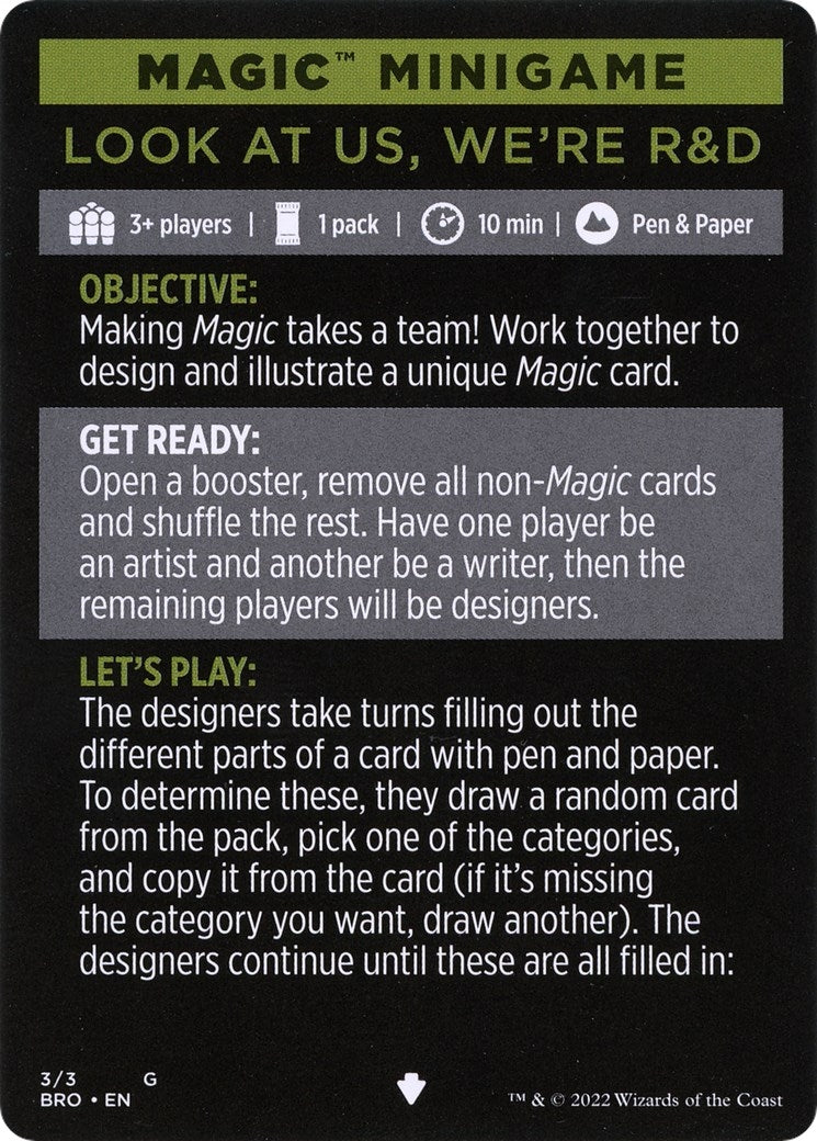 Magic Minigame: Look at Us We’re R&D (3) [BRO] - MTG Single