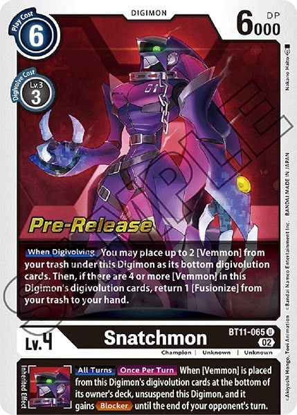 Snatchmon (11065) [BT11_PR] - Digimon Card Game Single