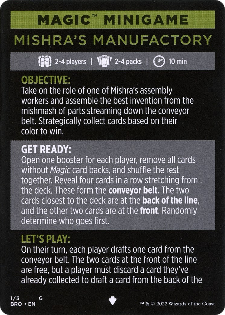 Magic Minigame: Mishra’s Manufactory (1) [BRO] - MTG Single