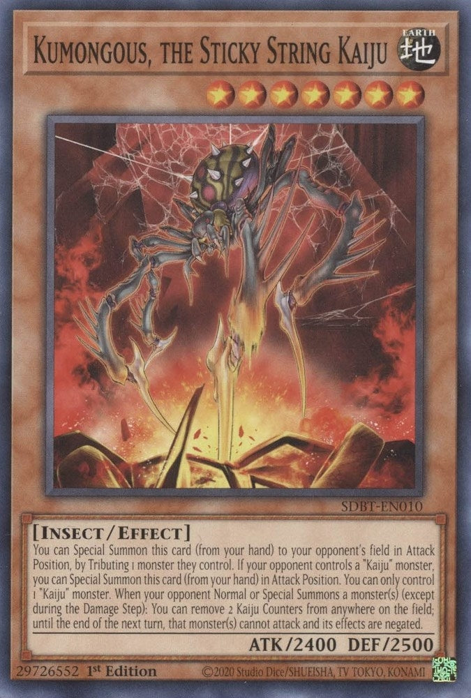 Kumongous the Sticky String Kaiju (10) (SDBT) - YuGiOh Single