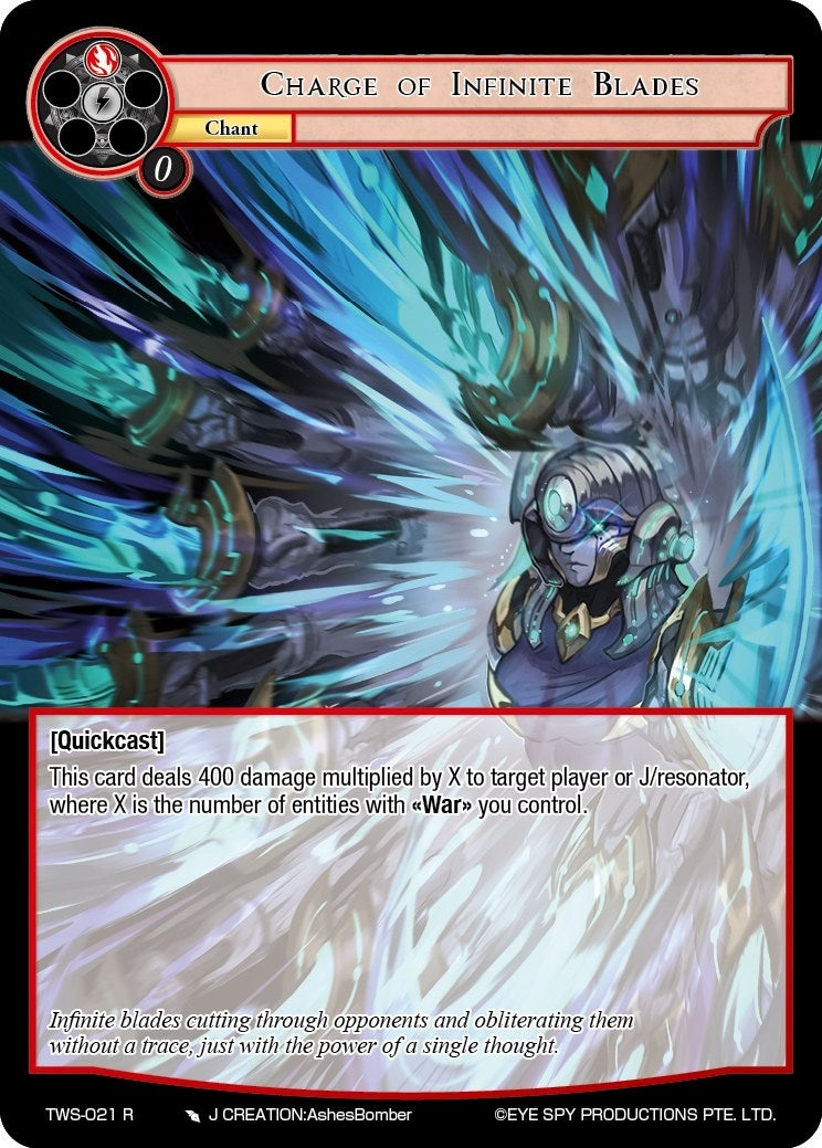 Charge of Infinite Blades (21) [TWS] - Force of Will Single