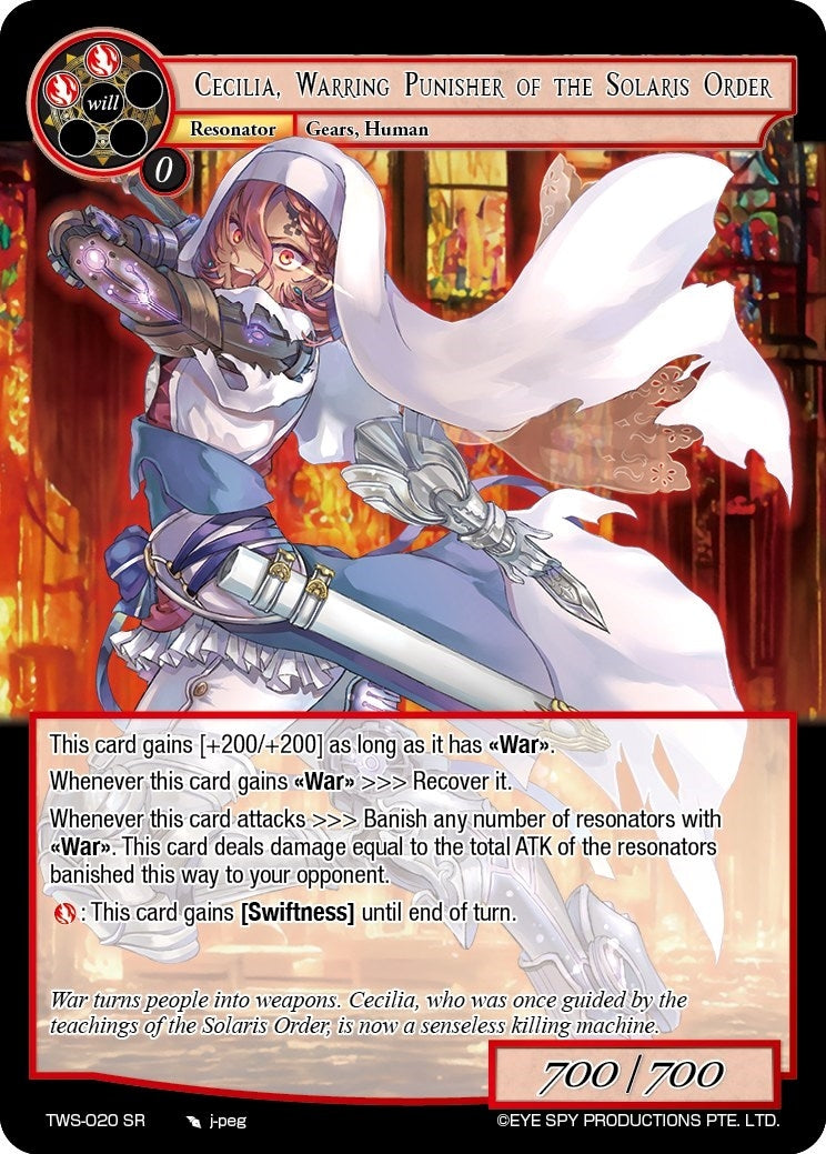 Cecilia Warring Punisher of the Solaris Order (20) [TWS] - Force of Will Single