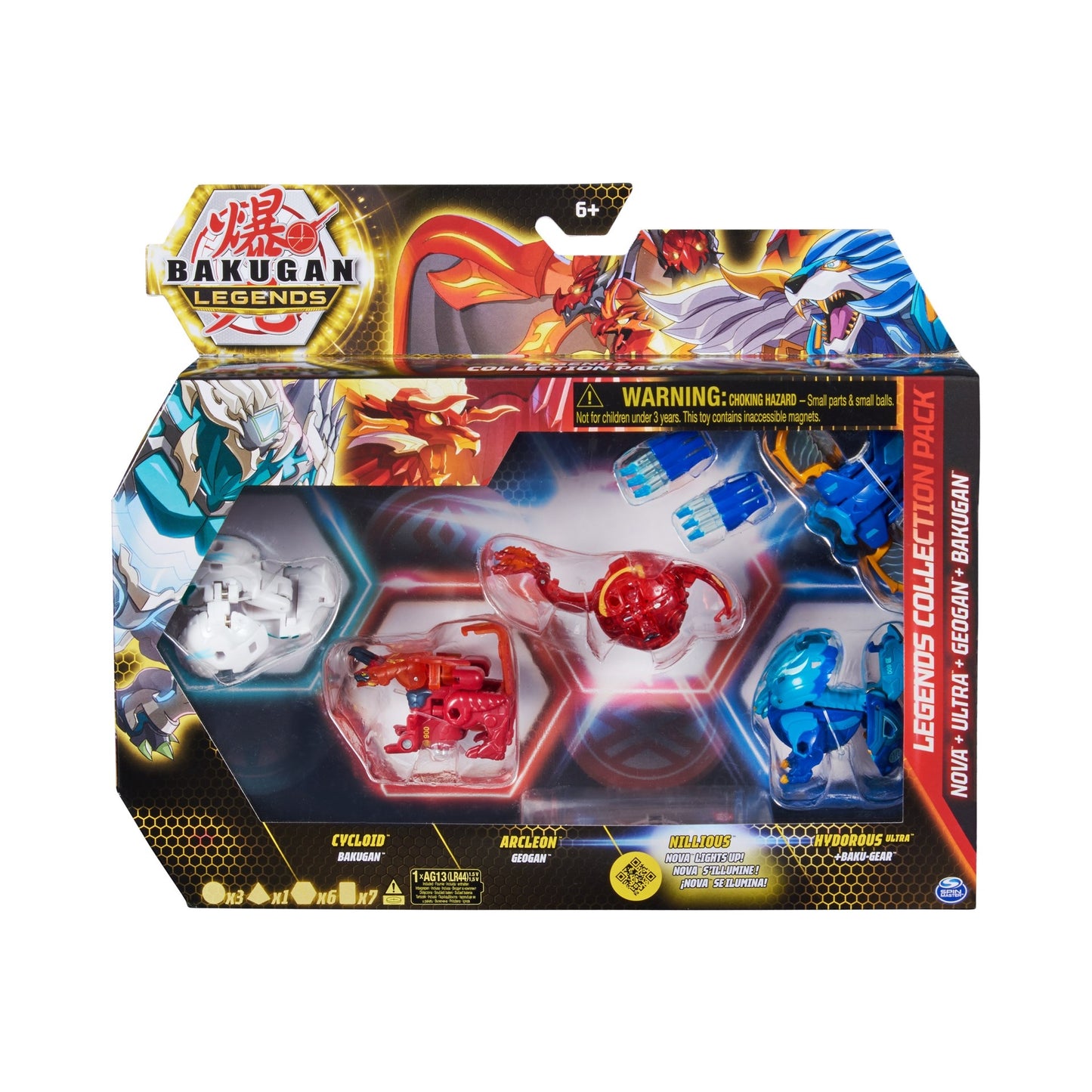 Legends Collection Pack - Cycloid Arcleon Nillius and Hydorous Ultra [LED] - Bakugan TCG Sealed