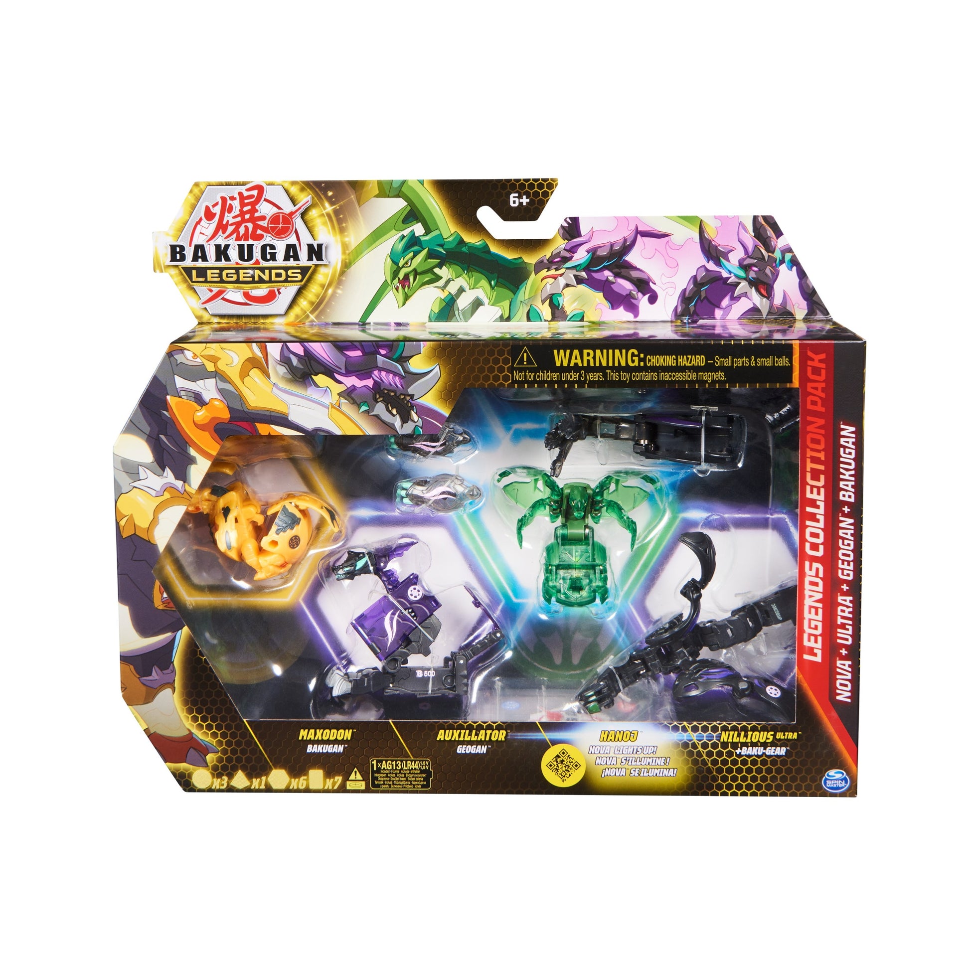 Legends Collection Pack - Maxodon Auxiliator Hanoj and Nillius Ultra [LED] - Bakugan TCG Sealed