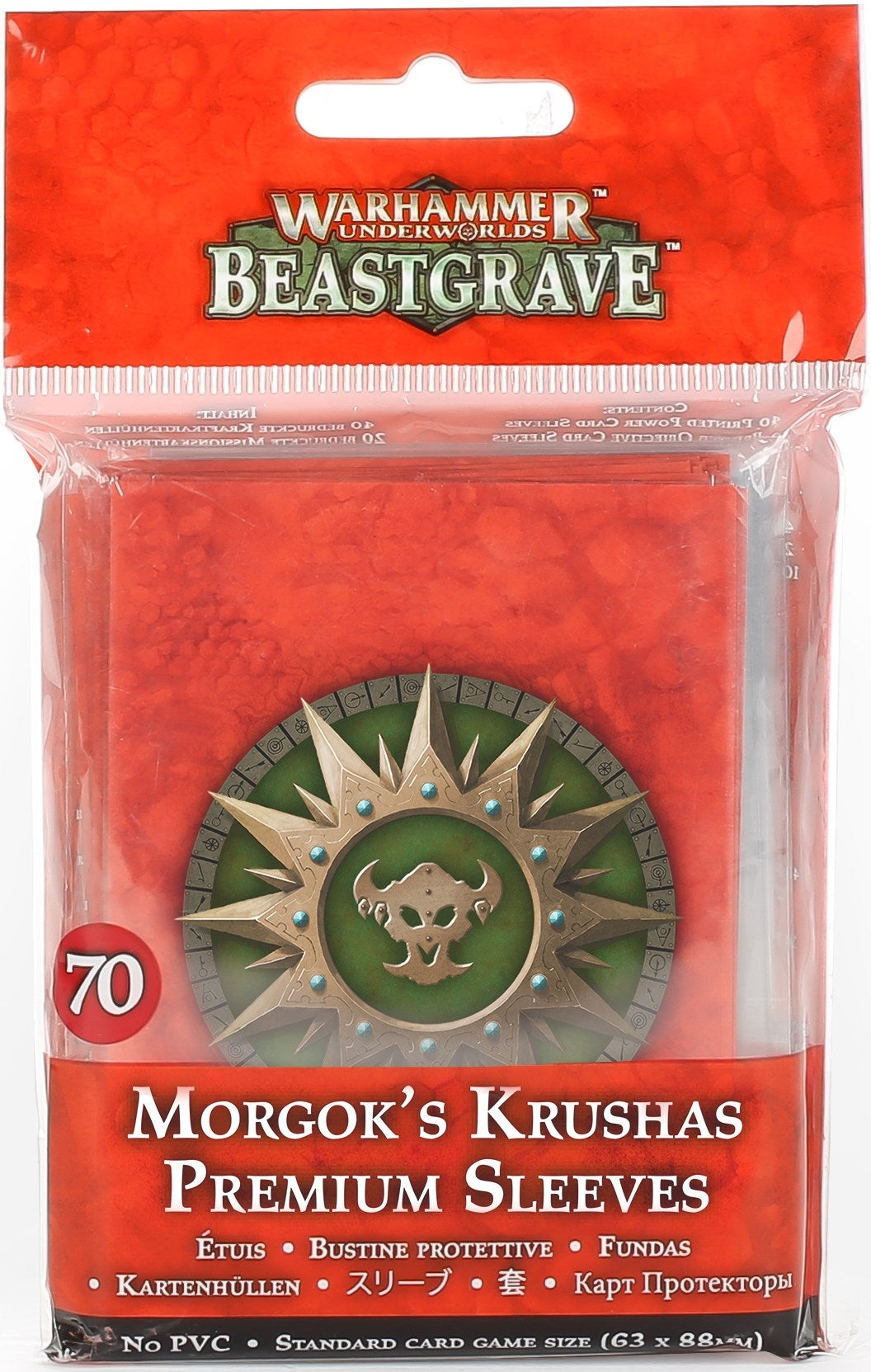 Warhammer: Underworlds - Beastgrave: Morgok’s Krushas Premium Sleeves (70-pack) [ACCS] - Warhammer Game Accessories