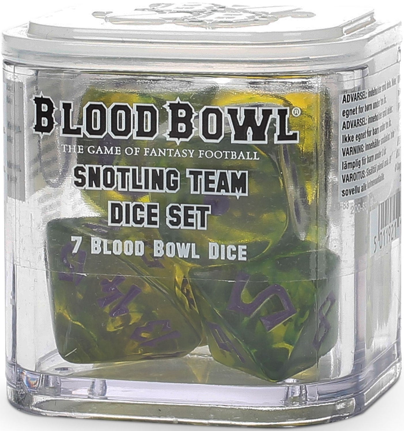 Blood Bowl: Snotling Team Dice Set (7-Pack) [ACCS] - Warhammer Game Accessories Sealed